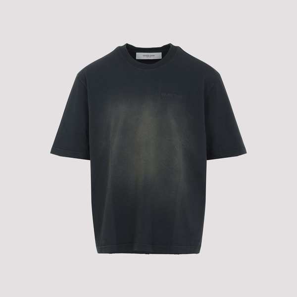 Golden Goose T-Shirt With Embroidery - Bleached Washed Black