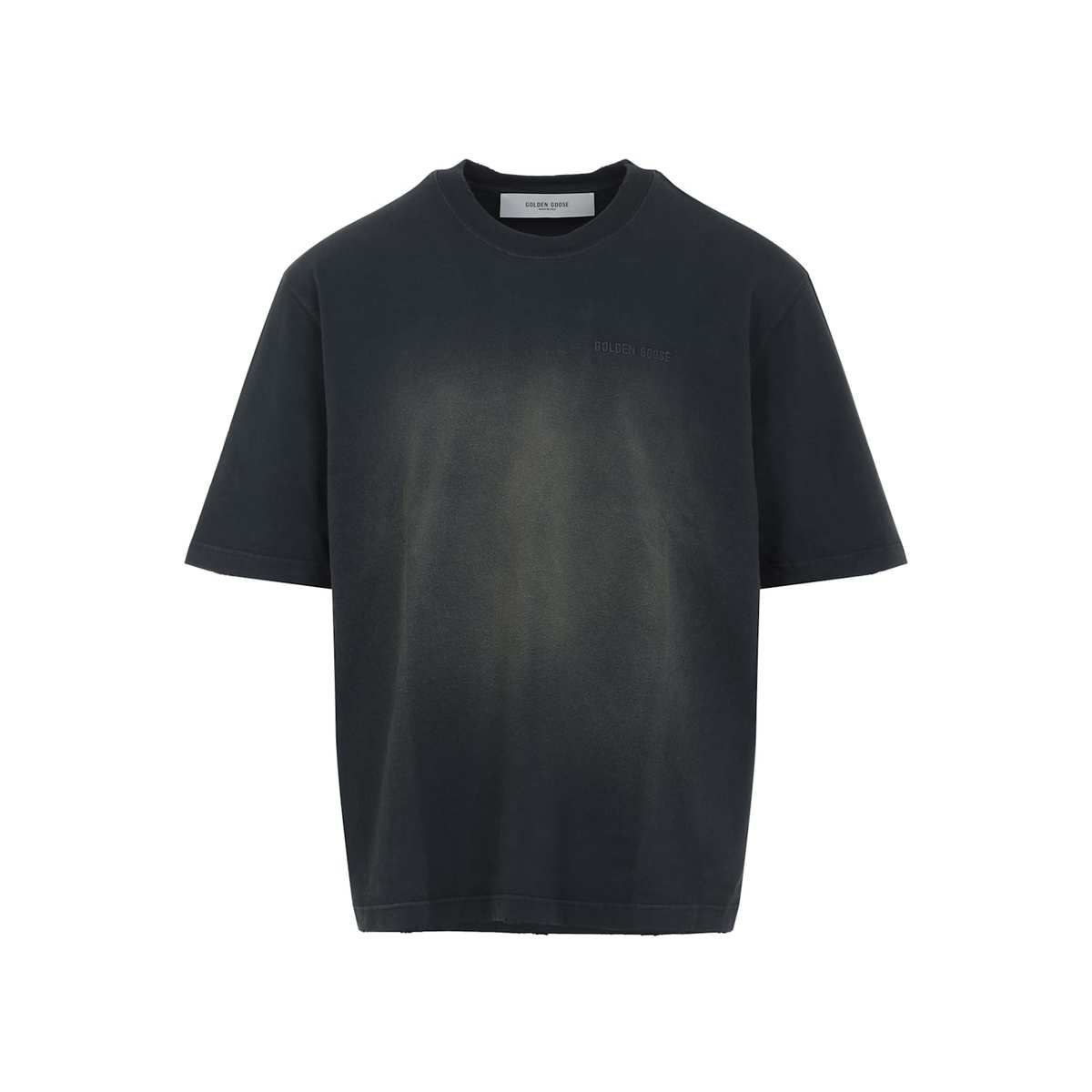 Golden Goose T-Shirt With Embroidery - Bleached Washed Black - Image 2 of 5