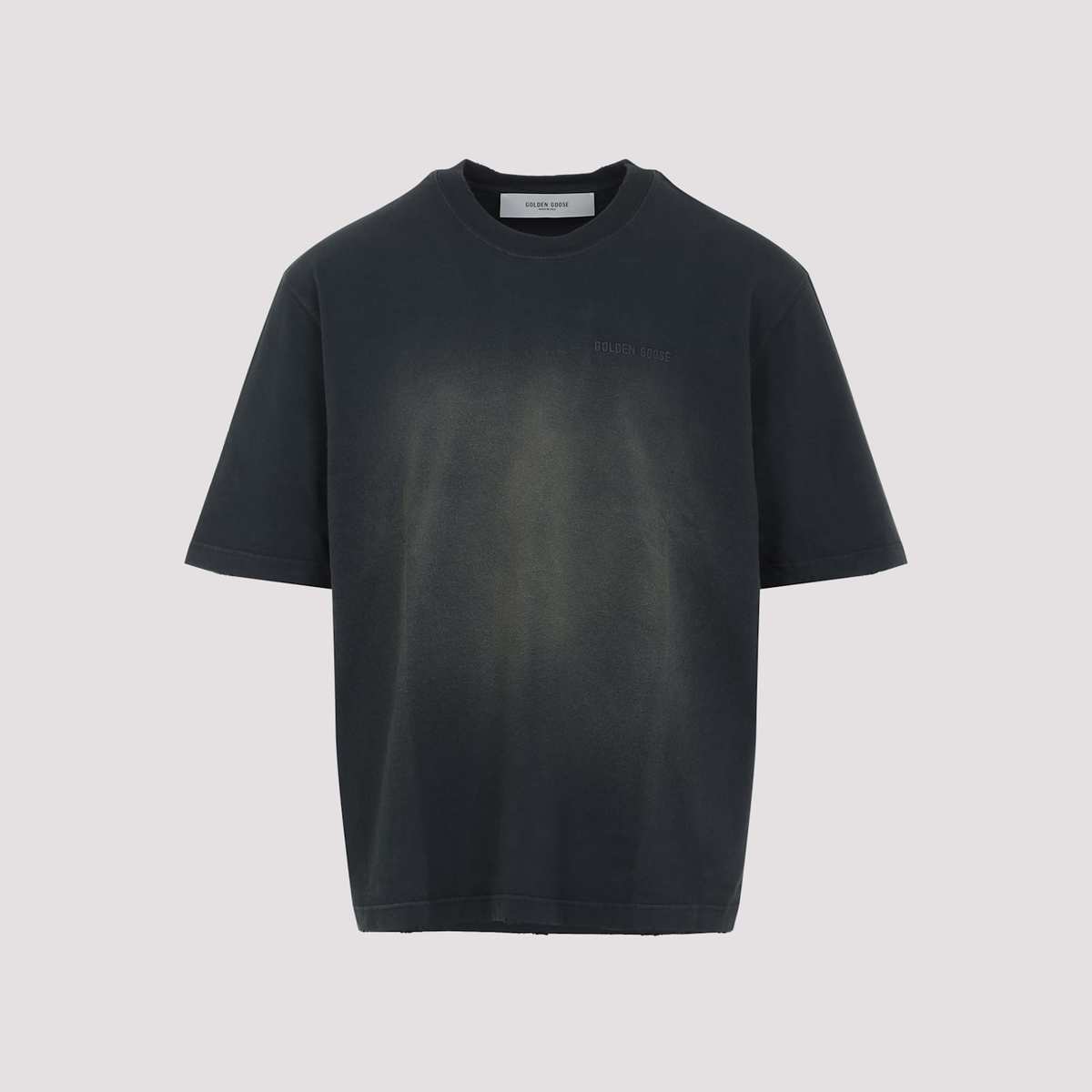 Golden Goose T-Shirt With Embroidery - Bleached Washed Black - Image 3 of 5