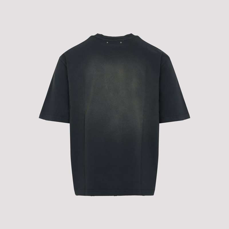 Golden Goose T-Shirt With Embroidery - Bleached Washed Black