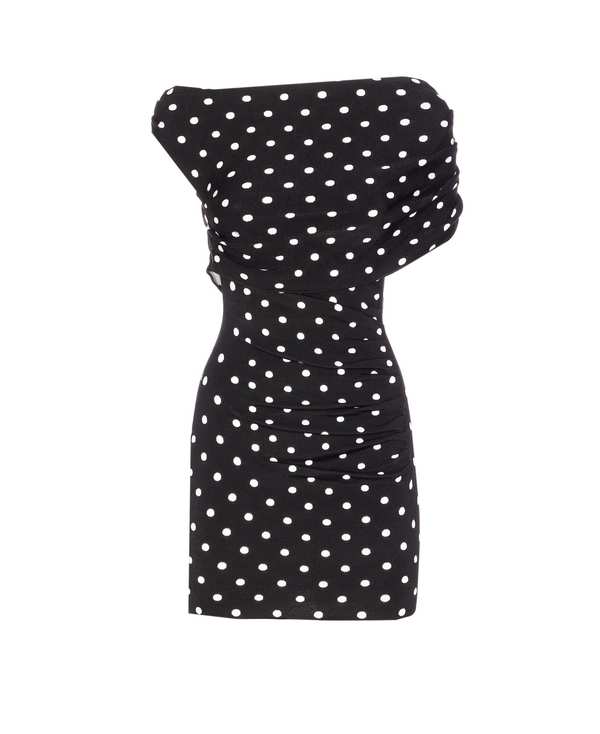 Self-Portrait Polka Dot Mini Dress - Black | Garmentory