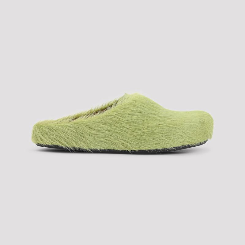 Marni Fussbett Sabot Mules - Lime