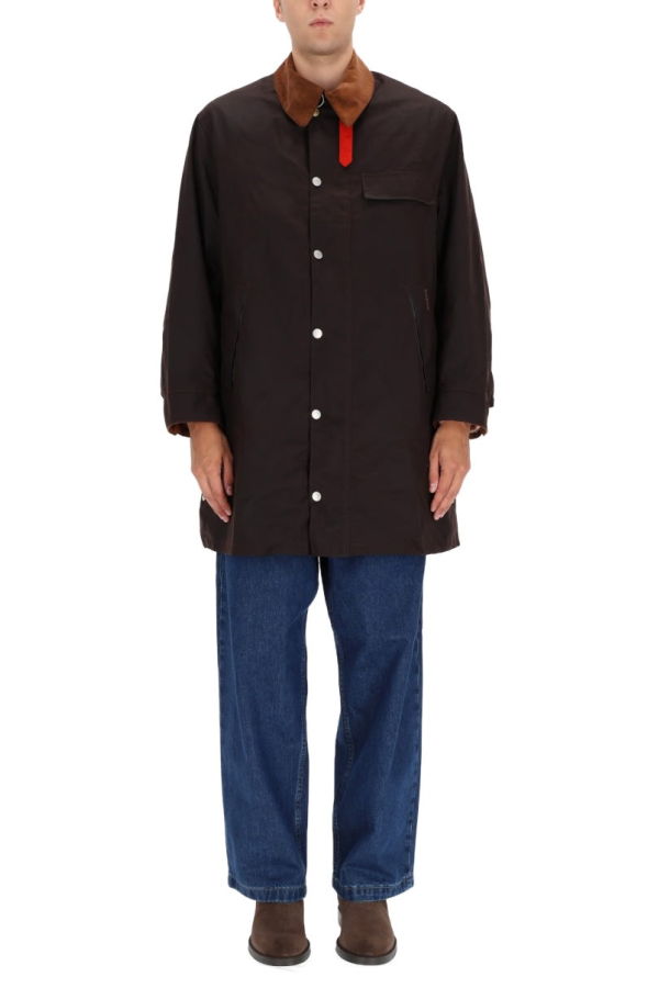 PAUL SMITH Waxed Cotton Jacket - Brown