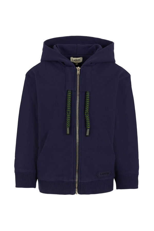 KIDS Lanvin Logo Zip Sweatshirt - Blue