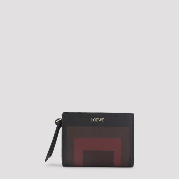 LOEWE Compact Albers Wallet - Black Burgundy LOEWE Compact Albers Wallet - Black Burgundy