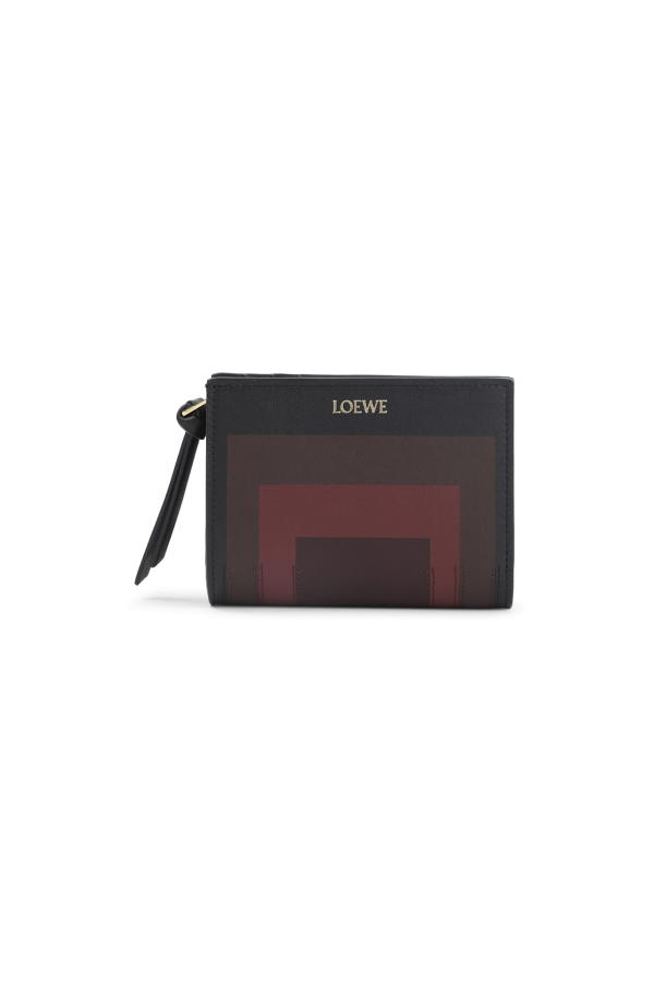 LOEWE Compact Albers Wallet - Black Burgundy