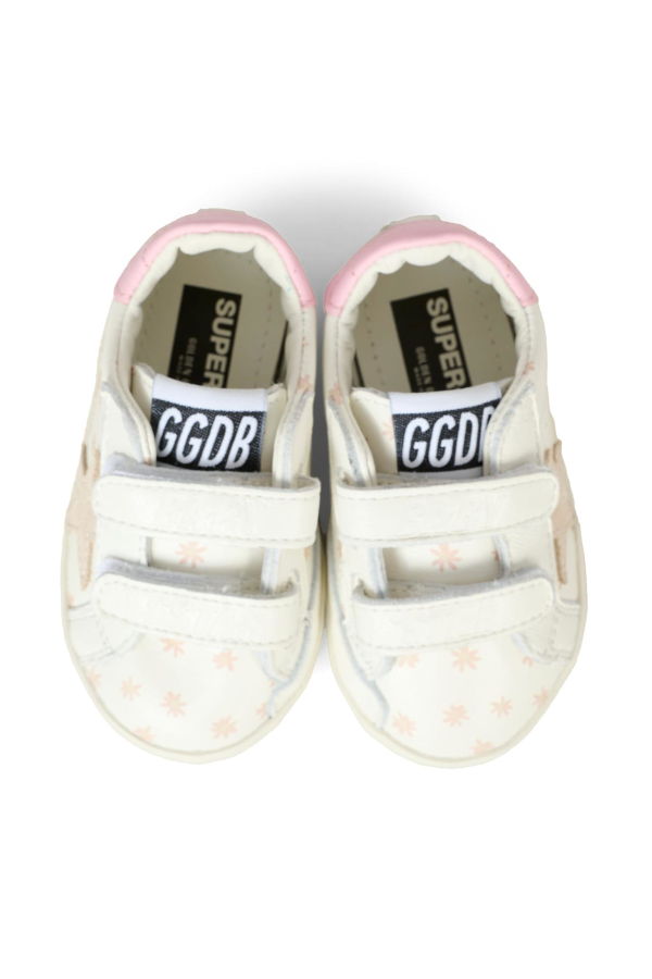 KIDS Golden Goose Old School Trainers With Flowers - White