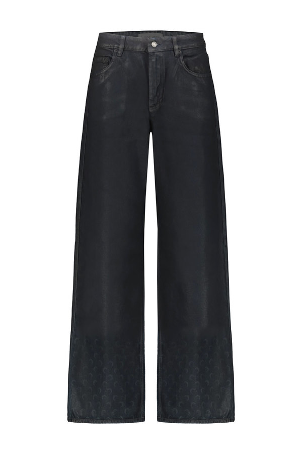 MARINE SERRE Moon Waxed Denim Jeans - Black