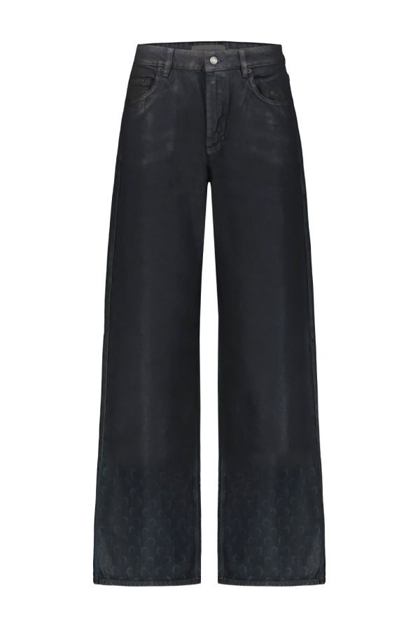 MARINE SERRE Moon Waxed Denim Jeans - Black