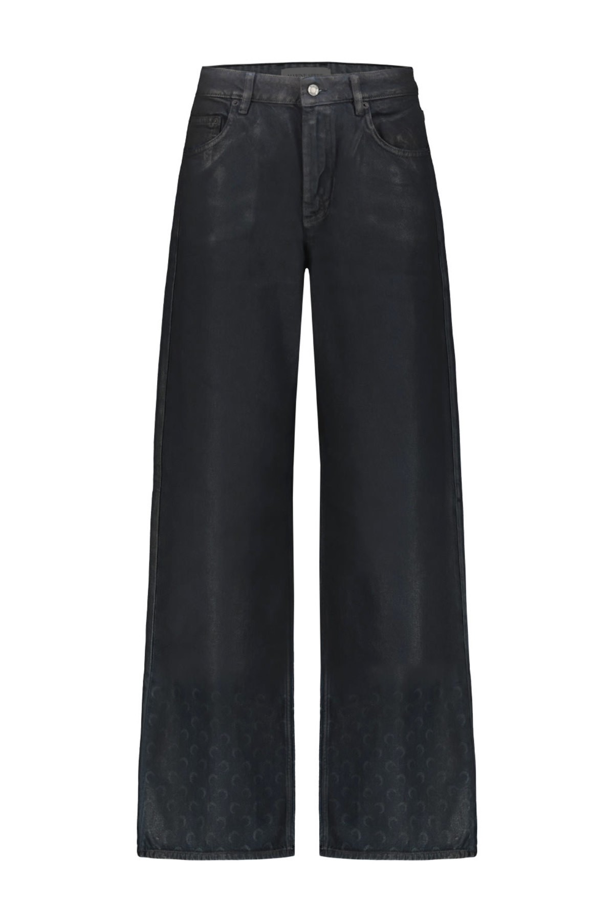 MARINE SERRE Moon Waxed Denim Jeans - Black - Image 1 of 3
