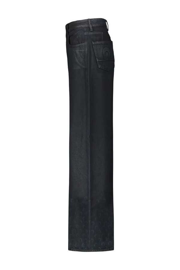 MARINE SERRE Moon Waxed Denim Jeans - Black
