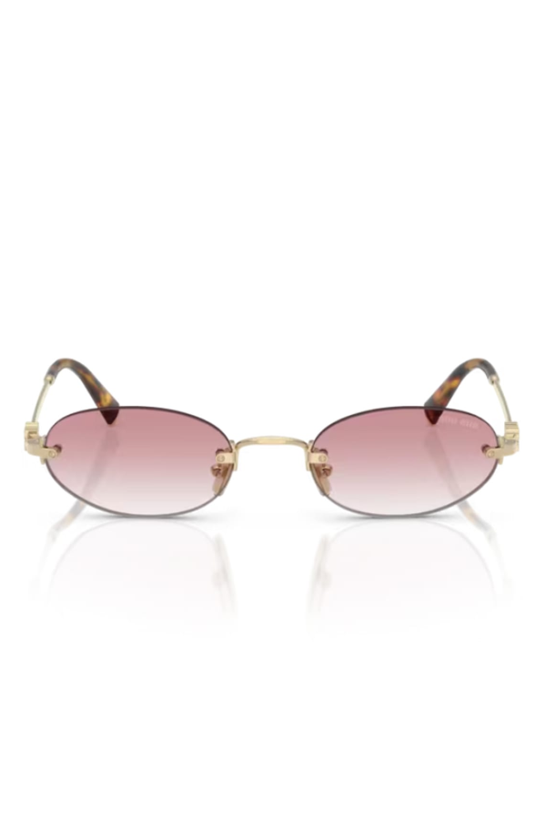 MIU MIU 0MU A54S Miu Miu Logo Sunglasses - Oro Pallido