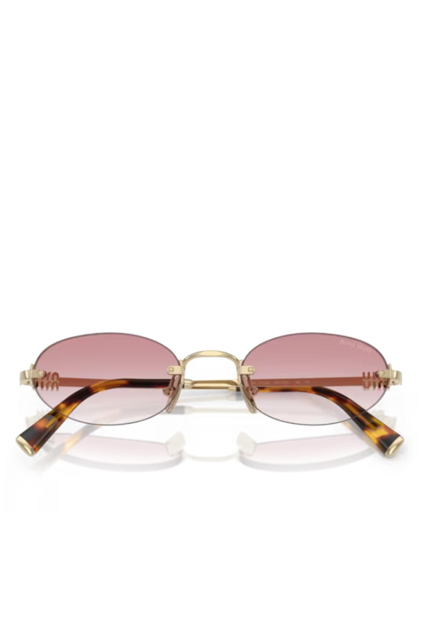 MIU MIU 0MU A54S Miu Miu Logo Sunglasses - Oro Pallido