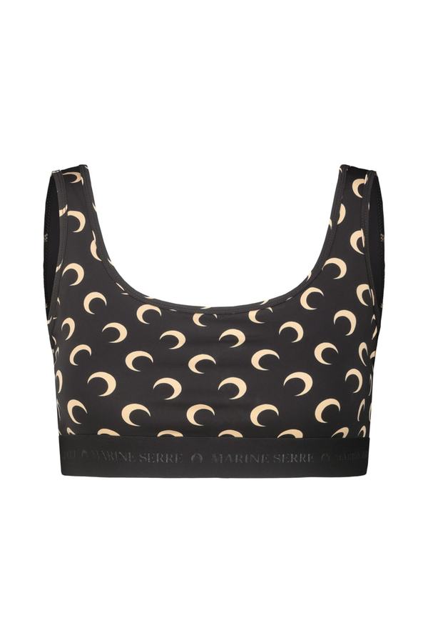 MARINE SERRE Moon Printed Jersey Sport Bra - Inverse Tan MARINE SERRE Moon Printed Jersey Sport Bra - Inverse Tan