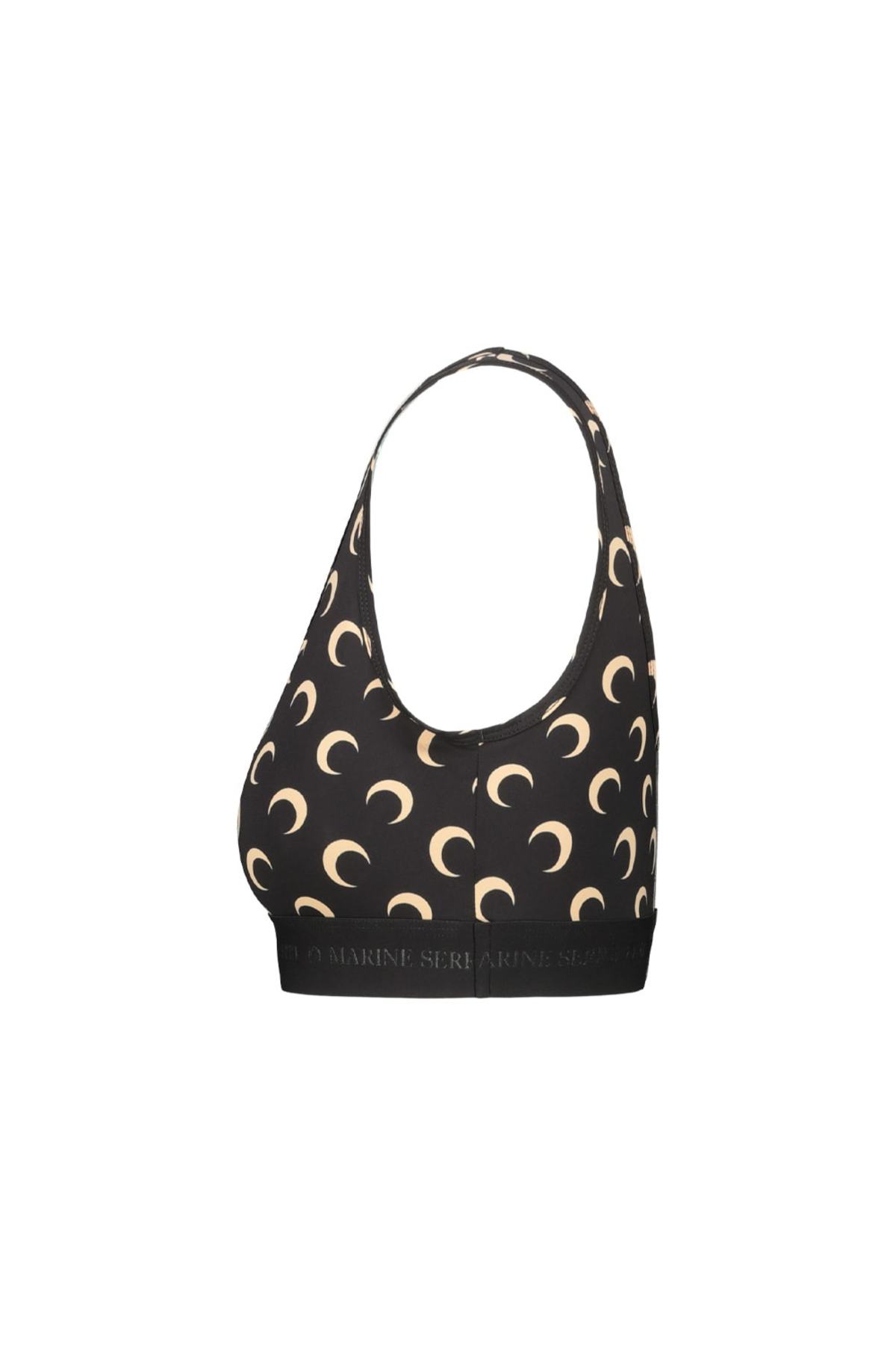 MARINE SERRE Moon Printed Jersey Sport Bra - Inverse Tan - Image 2 of 3