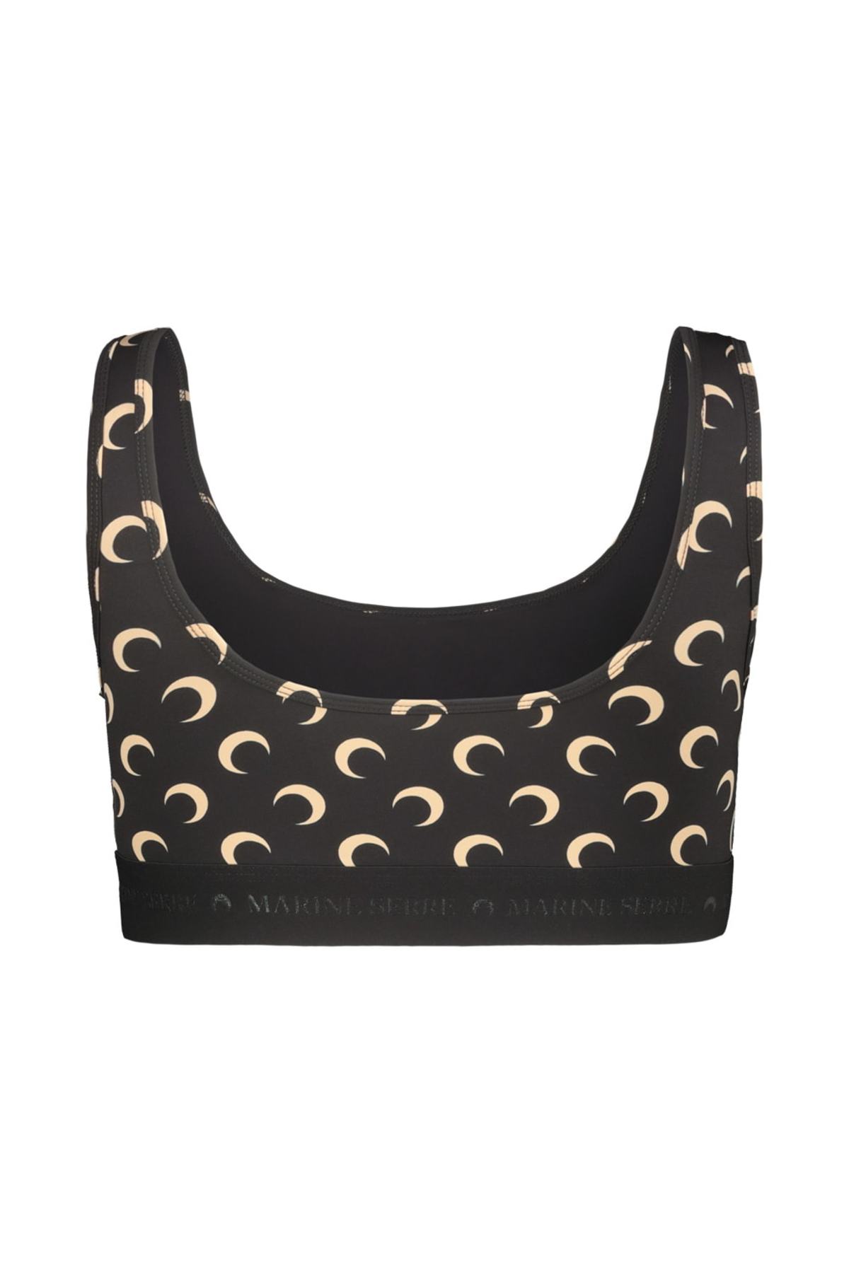MARINE SERRE Moon Printed Jersey Sport Bra - Inverse Tan - Image 3 of 3