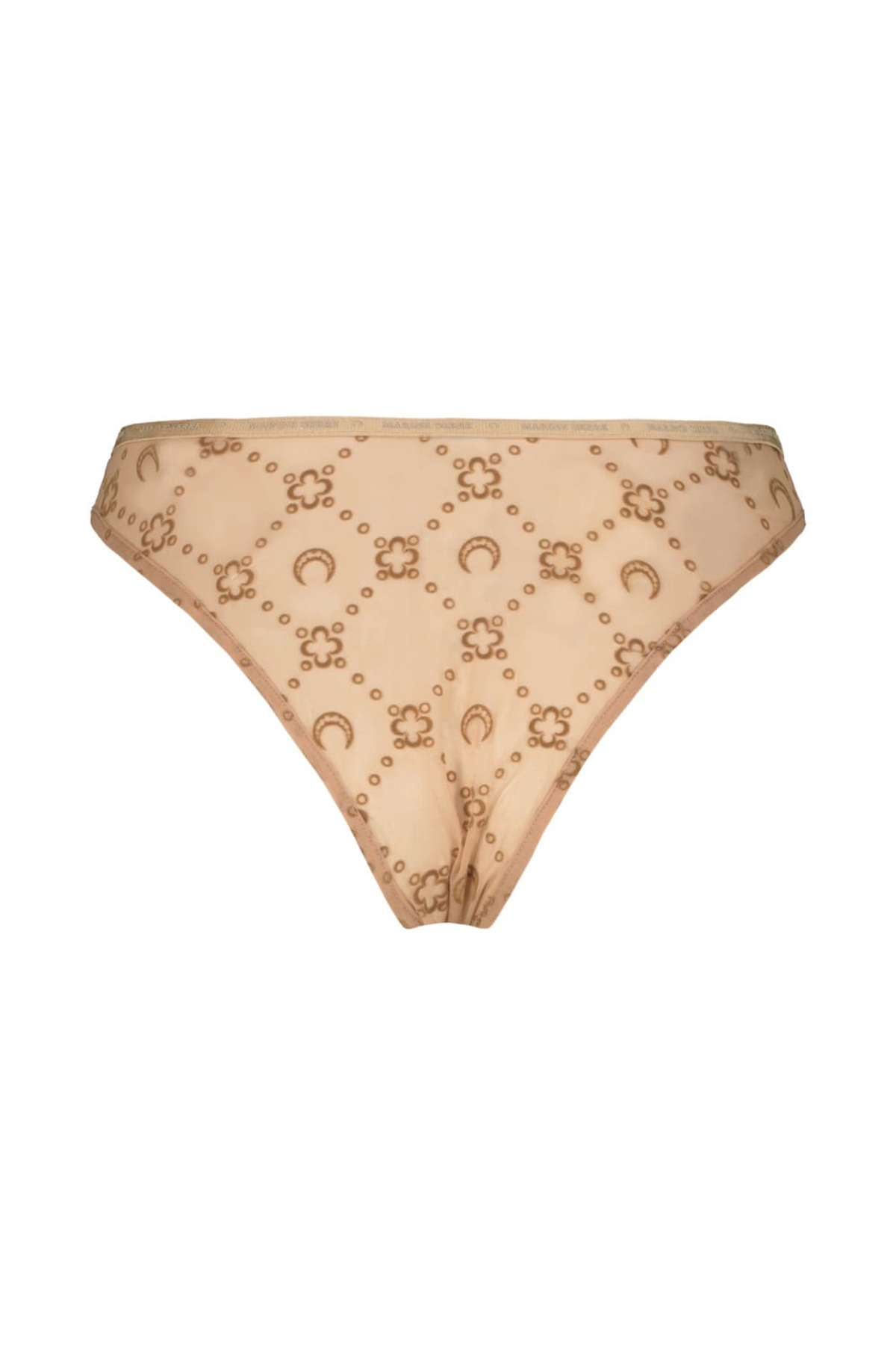 MARINE SERRE Recycled Mesh Flock Panties - Camel - Image 3 of 3