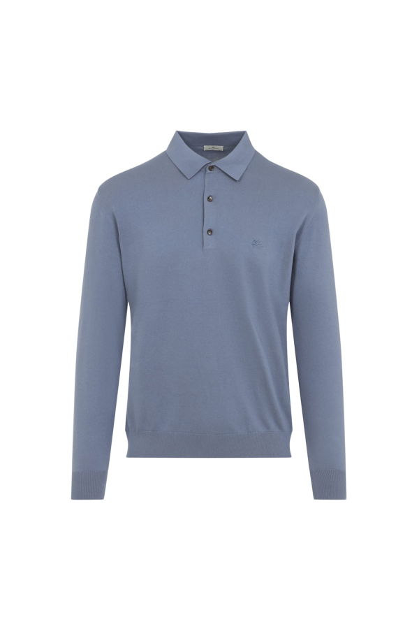 Etro Knitted Polo Sweater - Air Force Blue