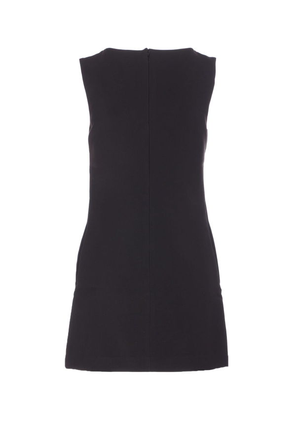 Self-Portrait Crepe Crystal Trim Mini Dress - Black