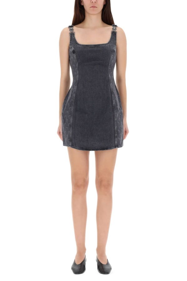 MARINE SERRE Moon Laser Mini Dress - Gray