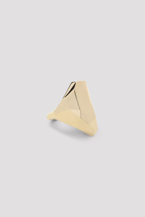 Lanvin Cubic Metal Ring - Gold