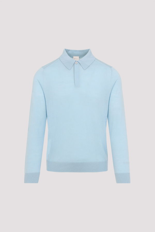 PAUL SMITH Wool Sweater Polo Shirt - Blue