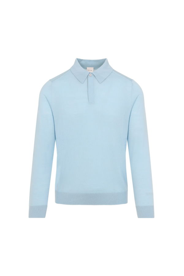 PAUL SMITH Wool Sweater Polo Shirt - Blue