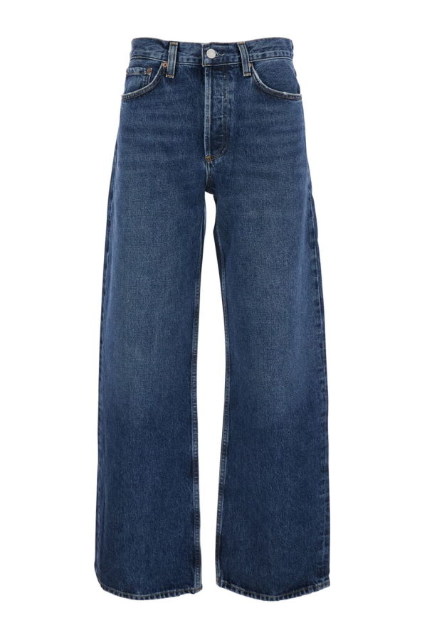 AGOLDE Arc Wide Leg Logo Patch Jeans - Blue