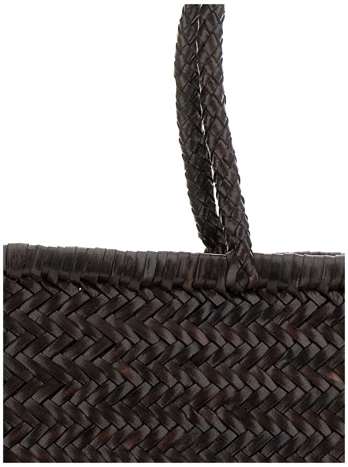 Dragon Diffusion Woven Leather Bamboo Triple Jump Tote Bag - Brown ...