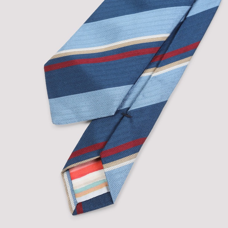 PAUL SMITH Horiz Stripe Tie - Blue