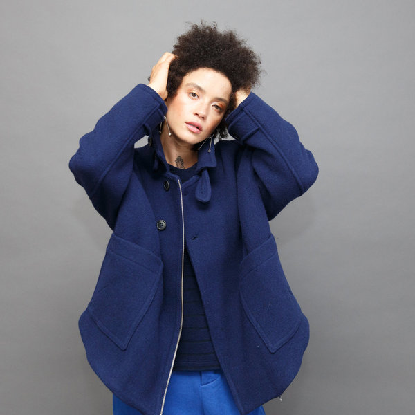 UNISEX Henrik Vibskov Vladi Jacket - Blue Wool | Garmentory