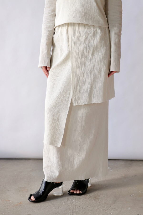 Lauren Manoogian Raw Layer Skirt - Chalk