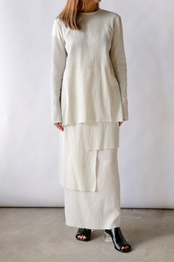 Lauren Manoogian Raw Layer Skirt - Chalk