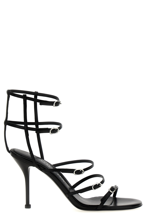 Alexander McQueen Strap Leather Sandals - Black
