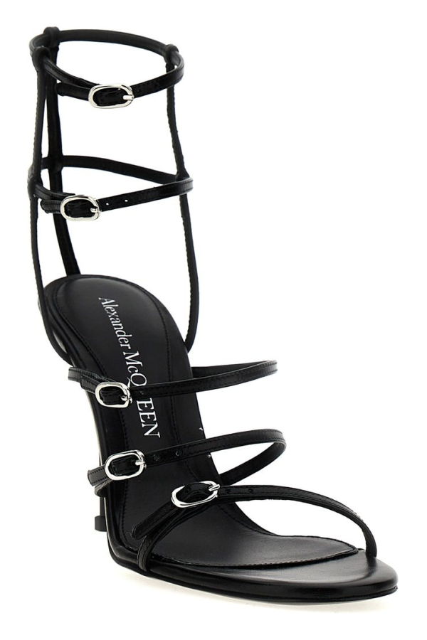 Alexander McQueen Strap Leather Sandals - Black