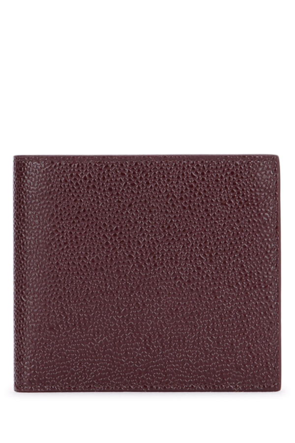 thom browne Billfold In Pebble Lucido Leather Wallet - Burgundy