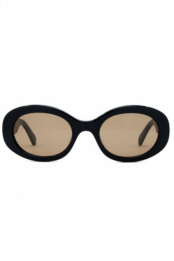 Celine Triomphe CL40194U Shiny Black / Brown Lens Sunglasses - Black