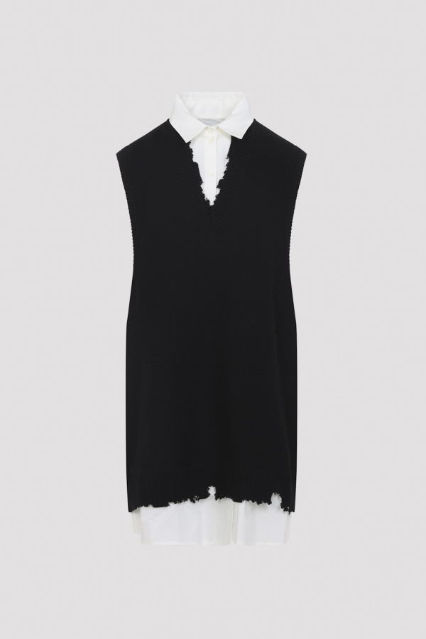 MM6 Maison Margiela Cotton Mini Dress - Black