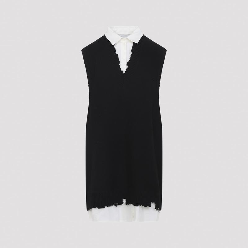 MM6 Maison Margiela Cotton Mini Dress - Black