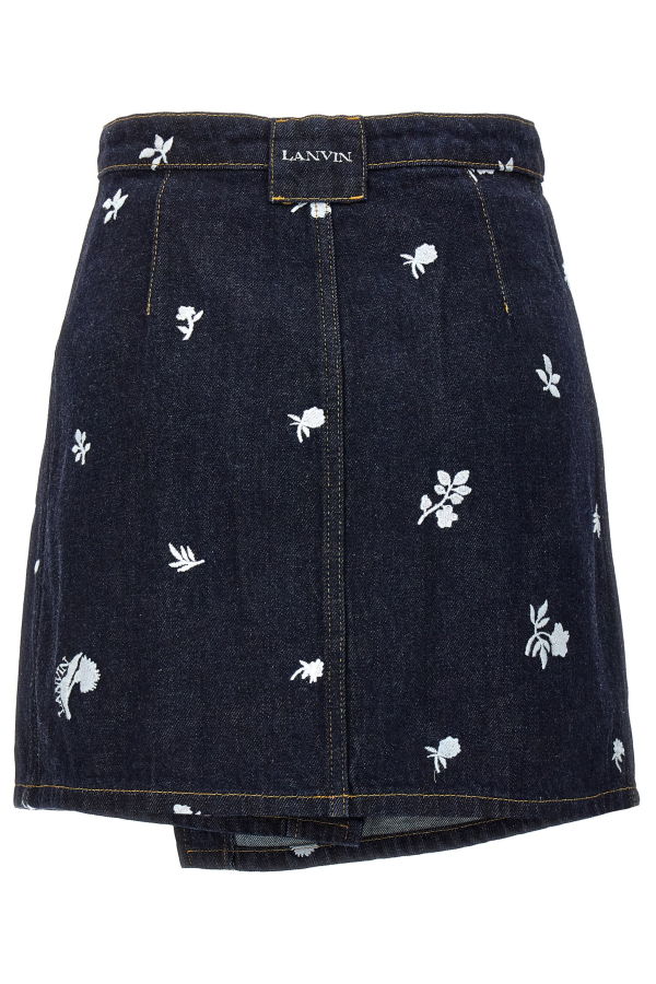Lanvin All-over Embroidery Skirt - Blue