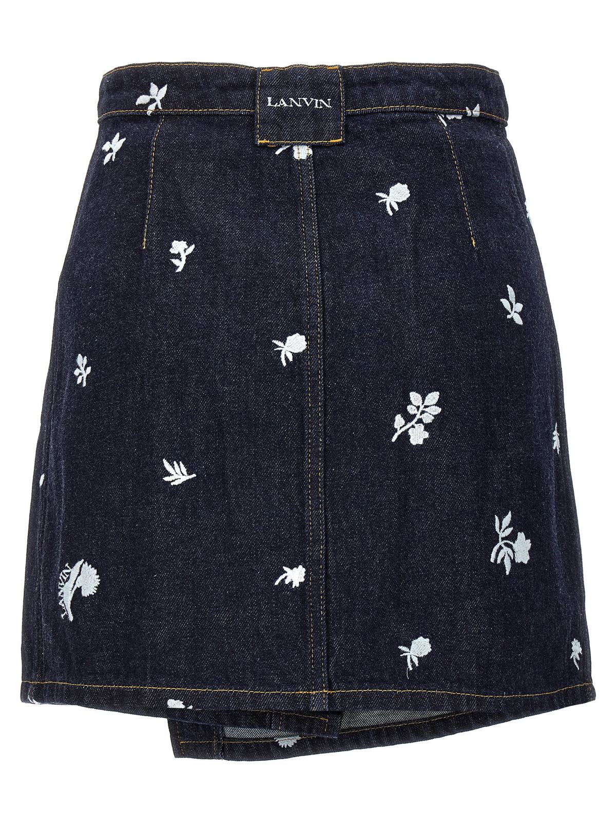 Lanvin All-over Embroidery Skirt - Blue - Image 2 of 4