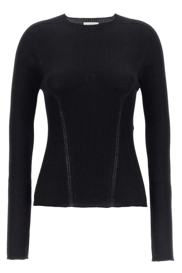 Lanvin Ribbed Sweater - Black
