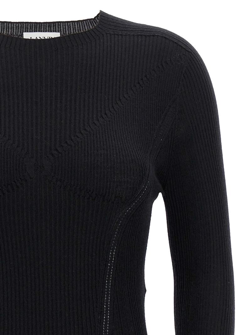 Lanvin Ribbed Sweater - Black