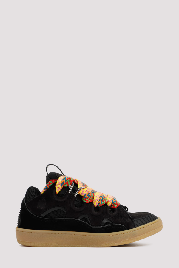 Lanvin Leather Curb Sneakers - Black