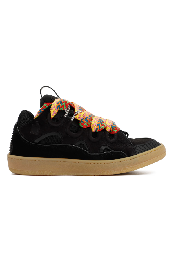 Lanvin Leather Curb Sneakers - Black