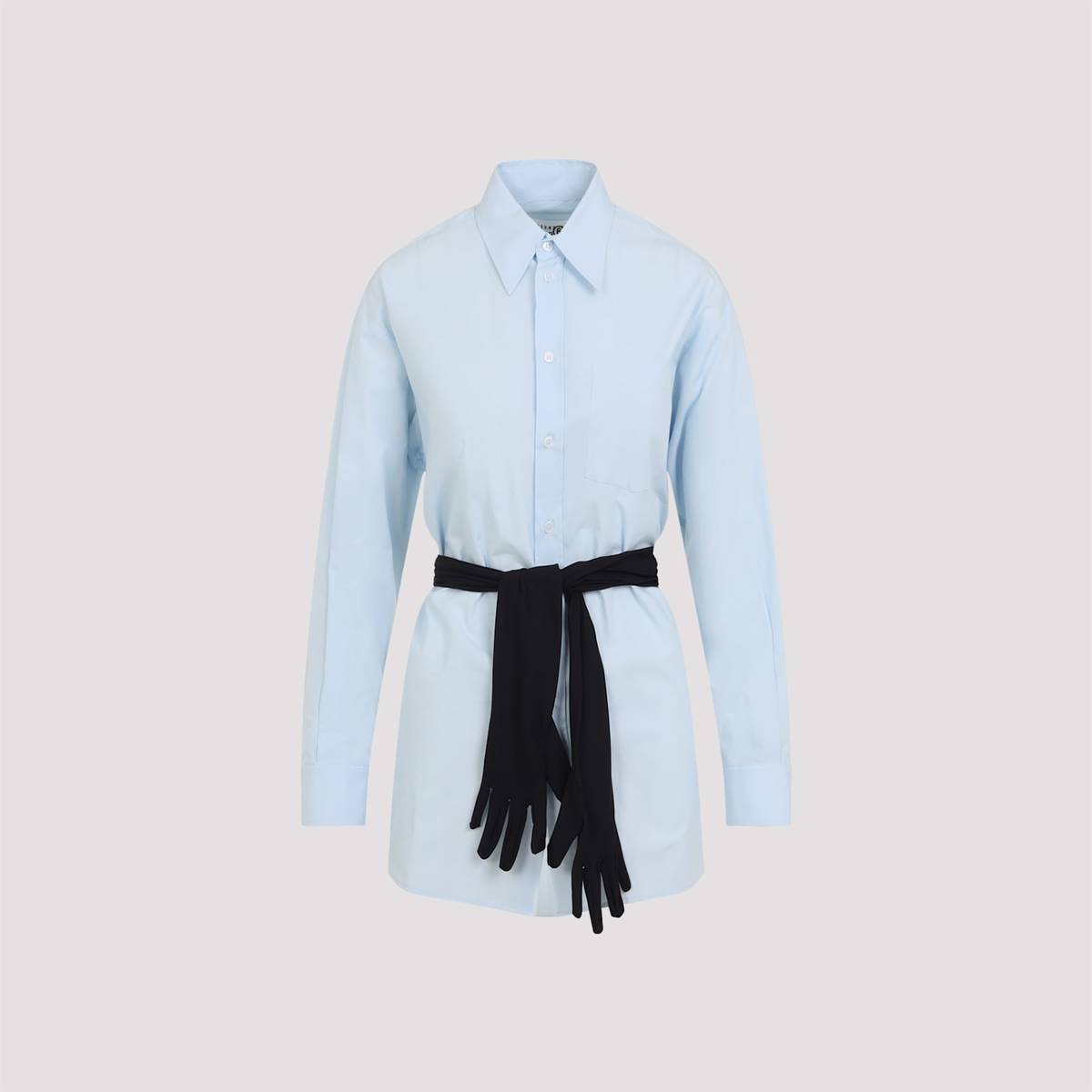 MM6 Maison Margiela Cotton Shirt - Light Blue - Image 3 of 5