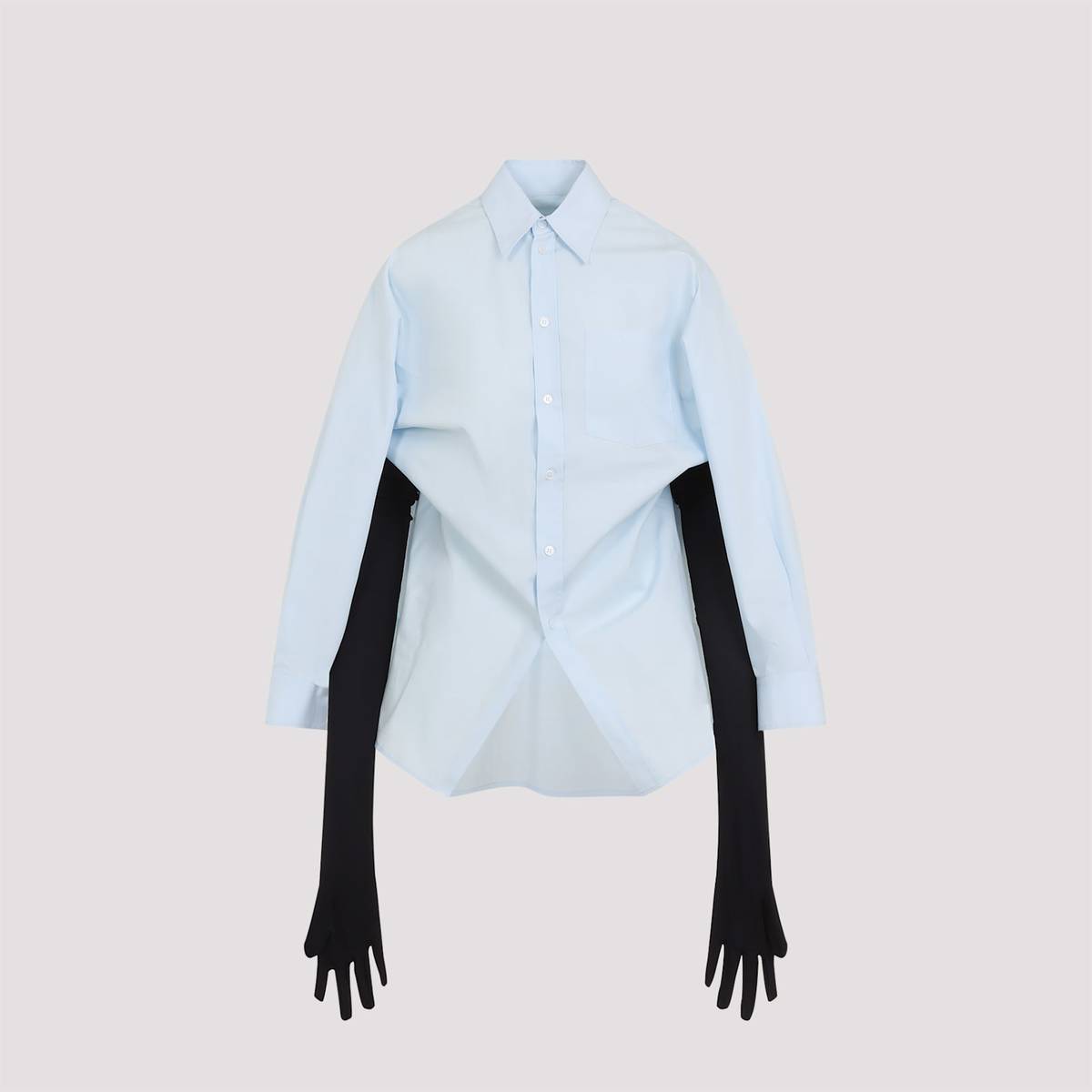 MM6 Maison Margiela Cotton Shirt - Light Blue - Image 4 of 5