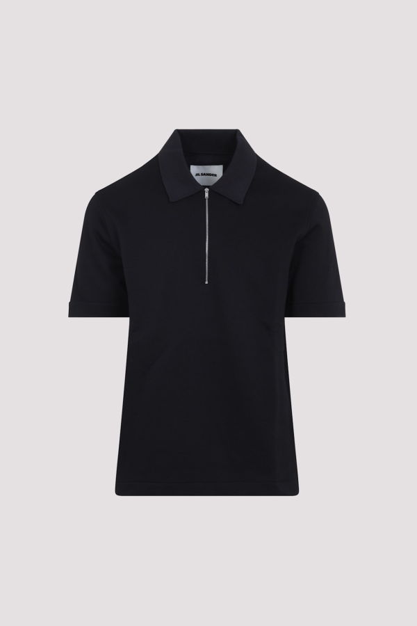 Jil Sander Knitted Collar Polo Shirt - Midnight