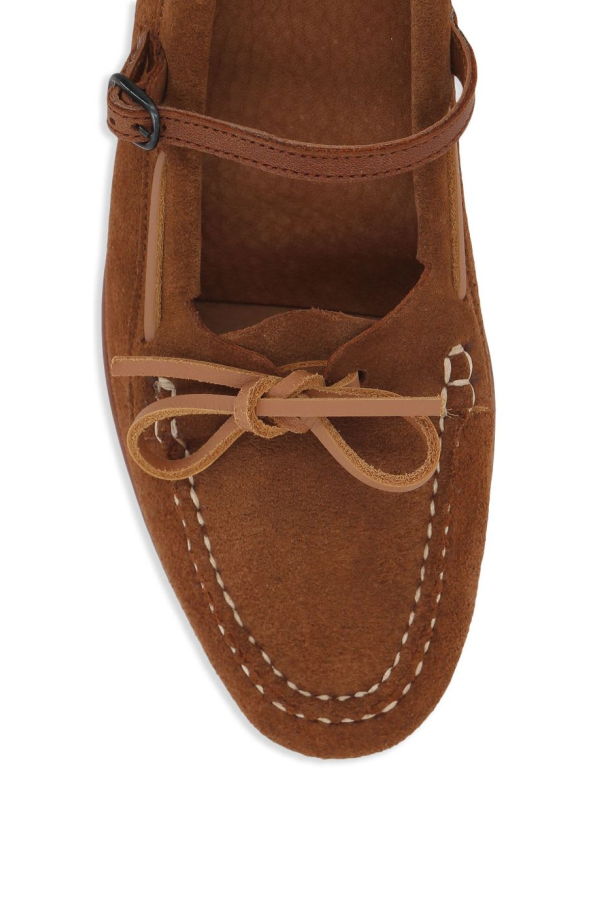 Hereu Suede Flat Shoes - Brown