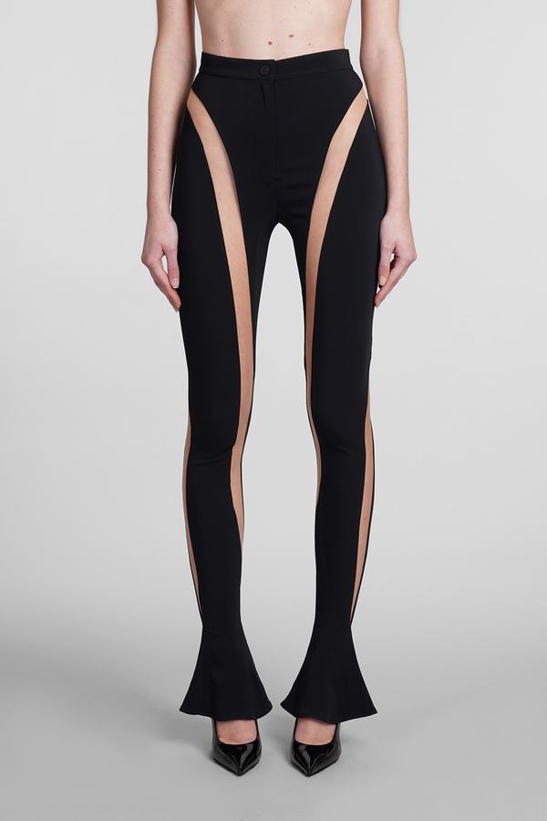 Mugler Mesh Insert Leggings - Black